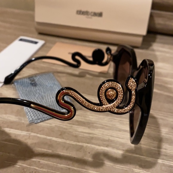 Roberto Cavalli Black and Gold Sunglasses main image 7